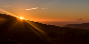 Sun rising over the mountains