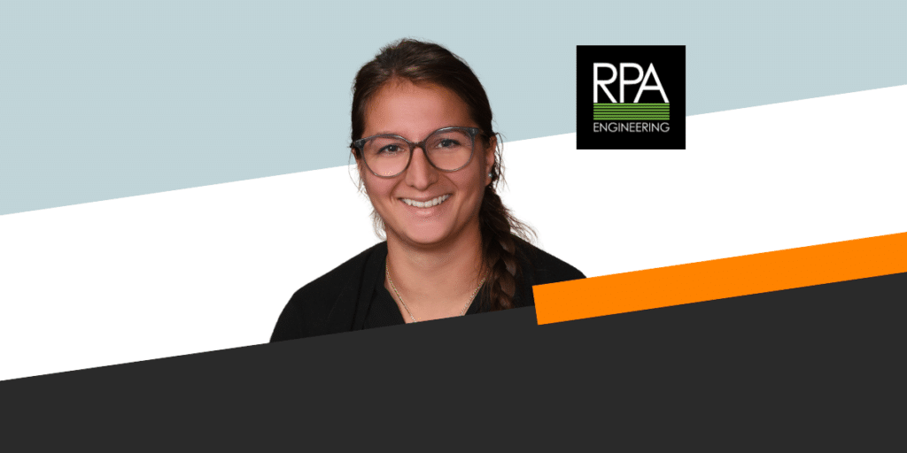 Headshot of Gina Peluzzo and RPA Engineering logo